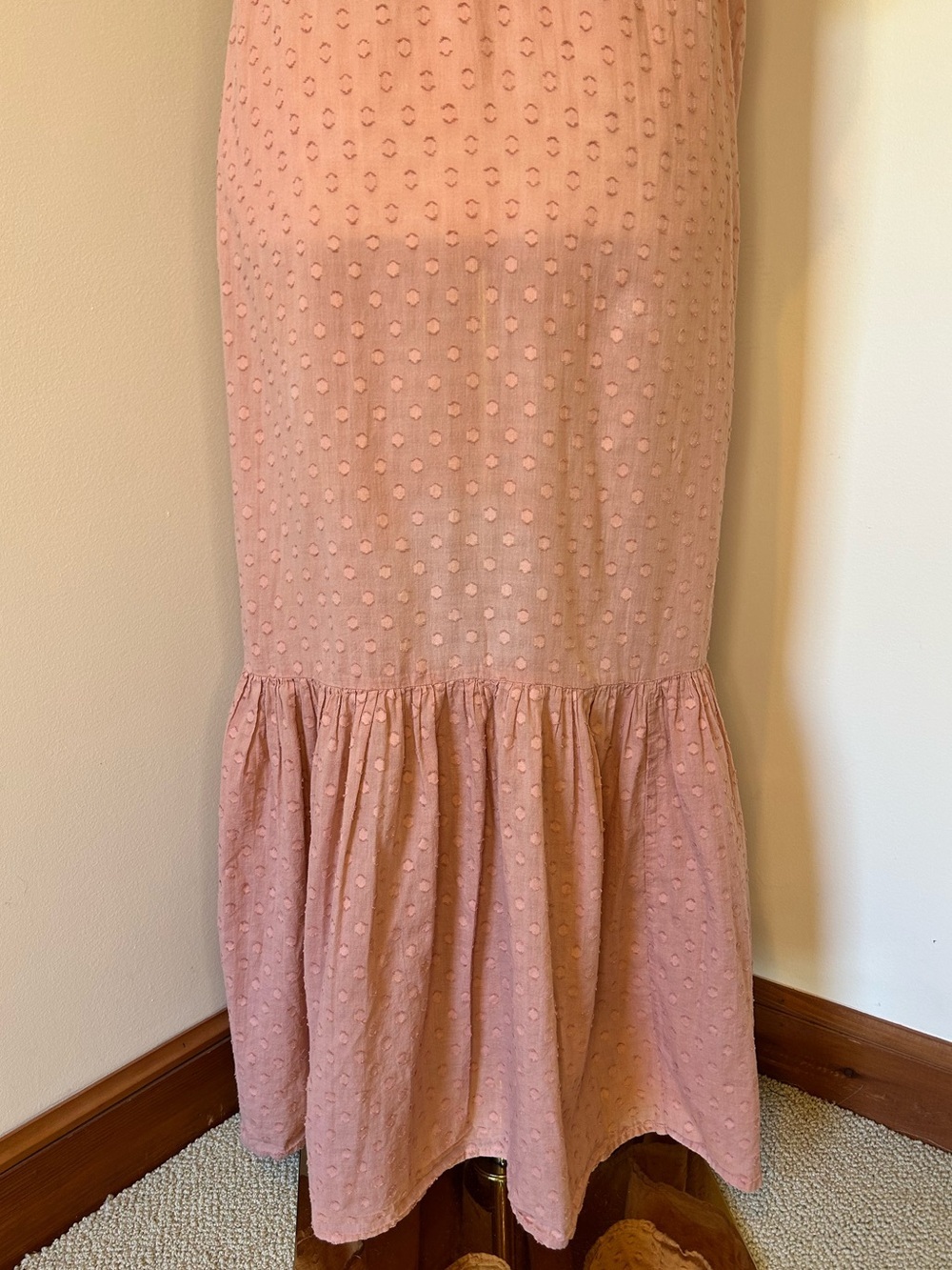 Emerson Fry India Collection Chandra Dress Pink Swiss Dot 100% Cotton Size L - Picture 11 of 13